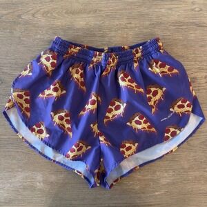 BOA 1" Elite Split Leg running shorts-Lightweight-Lined-Purple Pizza Print-Sze M